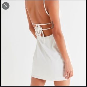 Urban Outfitters White Bodycon Mini Dress Adjustable Strap Hidden Zip NWOT